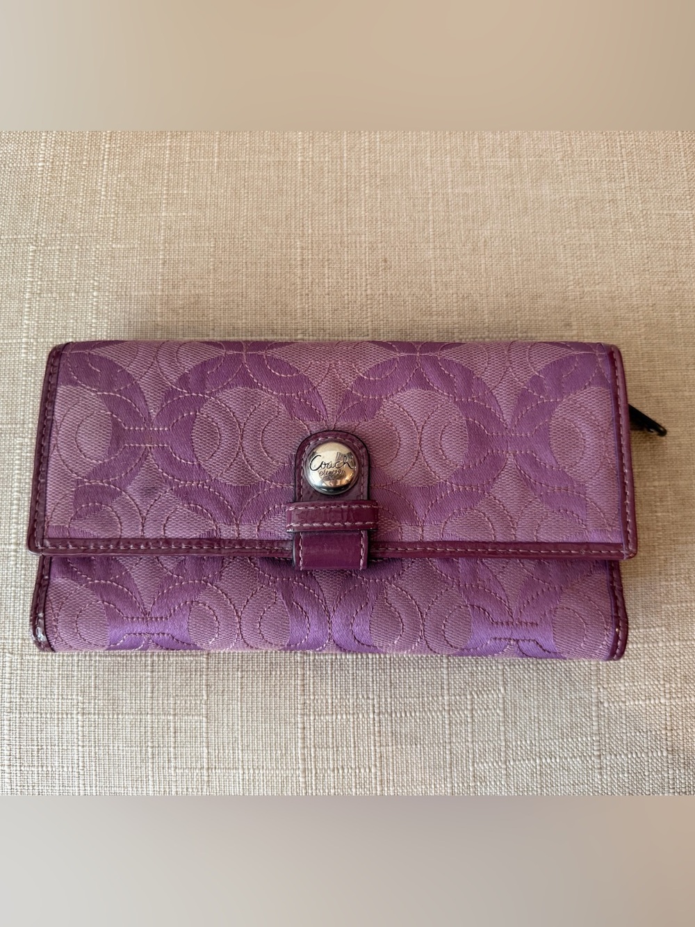 Coach Plum Signature Continental Wallet